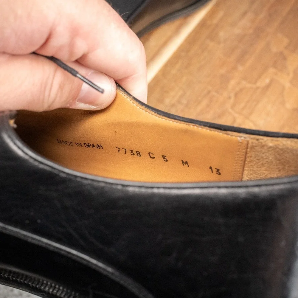 Miguel Angel Mens Black Leather Crocodile Oxford Shoes Size 13 M‎
